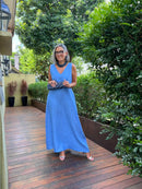 Vestido Paula Linho Azul