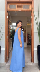 Vestido Paula Linho Azul